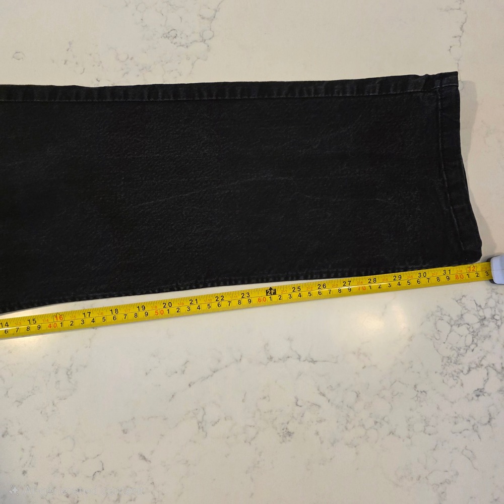 Alfani Slim Straight Stretch Jeans Mens 38x32 Black Denim RN128172 - Picture 7 of 8